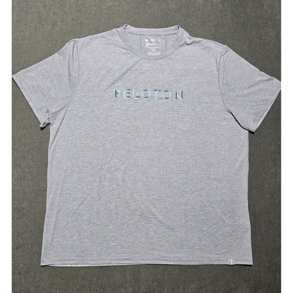 Peloton x Four Laps Shirt Mens 2XL Gray S/S Workout‎ Top RE-UP Recycled Cycling - Picture 1 of 8